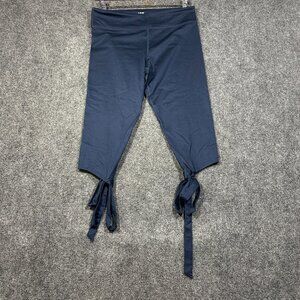 Joy Lab Pants Womens Large Blue Coquette Core Ankle Tie Yoga Waistband Pocket